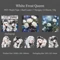 Night Goddess White Frost Queen PET stickers with shell light finish and gothic rose design - White Frost Queen