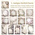 Ancient Orchid vintage decorative memo pads, set of 28 sheets in white kraft paper - Orchid Ancient Rhyme