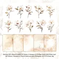 Vintage floral PET sticker pack and collage cards for journaling decoration - White Dew Theme (White Dew)