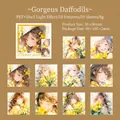 Charming Daffodil PET shell light stickers with anime girl floral designs - Beautiful Daffodil