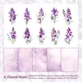 Purple floral PET scrapbook sticker set Glazed Heart edition with 30 botanical pieces - Glazed Heart Theme (Glazed Heart)