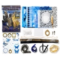 Kit de décoration DIY pour sac Ita bleu et doré avec plus de 50 accessoires créatifs - Aventure Galactique