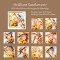 Sunflower anime girl PET stickers with shell light finish 10-piece craft set - Bright Sunflower