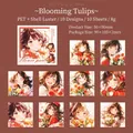 Lot de stickers PET Tulipe Florissante avec finition nacrée pour décoration d'agenda - Tulipe en Fleurs