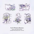 Vintage purple wisteria and butterfly PET stickers for DIY scrapbooking and crafts - Wisteria in Bloom