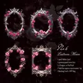 Gotische Rosen-Deko-Collage-Karten für Scrapbooking im Hohlrahmen 10 Stück - Heller Mond