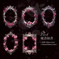 Biglietti per collage decorativi a rosa gotica per scrapbooking set da 10 pezzi - Luna Splendente
