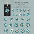 Blue watercolor flower PET stickers for scrapbooking Night Rose set with 25 pieces - Blue Mystery