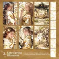 Golden shell texture anime girl stickers for journaling, 12 pieces per spring collection pack - Late Spring Beauty