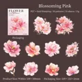 Adesivi in PET con fiori di ciliegio rosa, dettagli in oro e busta coordinata - Fiori Rosa Sfumati