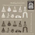 DIY shadow dancing silhouette hollow stickers in black and white wedding dress designs - Wedding Dress Girl