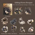 Adesivi per fiori in PET dorati con dettagli in lamina d'oro set da 10 pezzi - Bouquet di Fiori Dorati