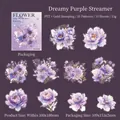 Autocollants fleurs PET violets avec dorure, lot de 10 pièces décoratives de luxe - Lumière Violette de Rêve