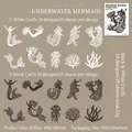 Mermaid silhouette paper cutouts in black and white cardstock for DIY scrapbooking - Undersea Mermaid Kingdom