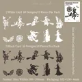 Scrapbook silhouette stickers in magic girl theme including black and white wizard cutouts - Magical Girl