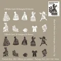 Princess theme silhouette cutout paper stickers in black and white for DIY journaling - Elegant Princess