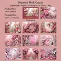 Dreamy Pink Gauze light paper floral stickers for scrapbooking and creative DIY crafts - Dreamy Pink Yarn