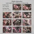 Scrapbook paper set with 30 sheets of floral fairy patterns in nocturnal purple theme - Night Elegance
