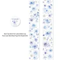 Blue floral decorative washi tape with 60mm width and 2m length for scrapbooking - Water Bloom