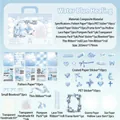 Kit décoration sac ita DIY avec autocollants bleus et accessoires dentelle thème eau - 41 Pièces/Paquet / Guérison à l'Aquarelle