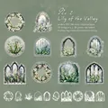 Autocollants PET de muguet avec accents dorés pour décoration de journal créatif DIY - Muguet