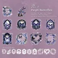 Autocollants PET papillon violet avec dorure pour scrapbooking DIY, lot de 20 pièces - Papillon Violet