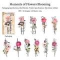Vintage PET stickers featuring pink botanicals and film motifs, 20 pieces for scrapbooking - Blooming Moment