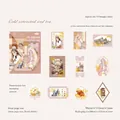Cold Brew Ice Tea PET sticker set with vintage portraits and 3D gold stamping details - Cold Brew Ice Tea