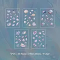 Ozean-Themen PVC Aufkleber mit Muschel und Seestern Motiven im holografischen Laser-Stil - Ozean-Muschel