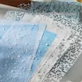 Blue and white hollow mesh specialty paper set for journaling scrapbook, 16 sheets - Blue Melody