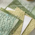 Groene decoratieve papierenset met 16 vellen kant- en gaastextuur voor DIY-scrapbooking - Groene Gezang