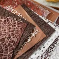 Braunes Vintage-Scrapbook-Papierset mit 16 Hohlnetzblättern 12x18cm für Bastelarbeiten - Kaffee Erinnerung