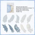 Αυτοκόλλητα φτερά Song of White Feathers από ειδικό χαρτί για DIY journaling 20 τεμάχια - Τραγούδι των Φτερών (Σχήματα Φτερών)
