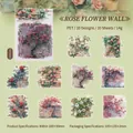 Pegatinas PET impermeables con motivos de rosas para decorar álbumes de recortes - Pared de flores de rosa