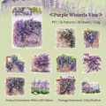 Pegatinas PET de glicina púrpura para decoración de jardín y scrapbooking 10 piezas - Enredadera de flor púrpura