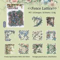 Set de 10 pegatinas de PET de valla de jardín con diseños florales decorativos - Malla de valla