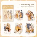 Graffiti Girl PET stickers set featuring 10 sheets of romantic pet and figure illustrations - 1. Hug Pets