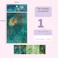 Starry sky themed vintage collage paper for scrapbooking in Dawn Star green design - Rhythm of Sanskrit