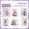 Romantic graffiti PET stickers pack featuring coffee time theme girl illustrations 10pcs - 2. Coffee Time