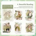 Romantic graffiti style PET sticker pack featuring vintage girls reading theme illustrations - 4. Reading Beauty