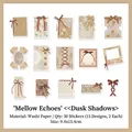 Vintage aesthetic washi paper stickers with lace and bows for DIY scrapbooking - Twilight Shadow (Muying)