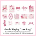 Romantic Love Song washi sticker pack with pink flowers and bows for DIY decor 30pcs - Love Song
