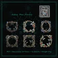 Amber Pine Forest PET-stickers met vintage vlinder- en barokke frames 12 stuks - Barnsteen Bos