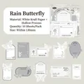 10-piece butterfly and floral hollowed craft stickers in white kraft paper - Butterflies in the Rain