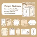Vintage floral hollow-out white kraft paper decorative stickers 10pcs for journaling - Flower Time Letter
