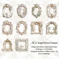 Baroque style laser-cut paper scrapbooking cards with white angel flower border frames - Angel Flower Frame