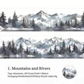 Ruban PET décoratif paysage de montagne et lac pour journal de guérison naturelle - Montagnes Rivières Lacs et Mers (1.山川湖海)