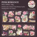 Nastro decorativo in PET con rose rosa, farfalle e motivi vintage stile collage - Romanzo Rosa