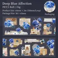 Deko-Klebeband aus PET Blue Rose Whispers mit Vintage-Schmetterlingen und Briefen - Tiefes Blaues Meer