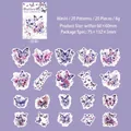 Set di 20 adesivi Washi farfalla viola con motivi ad acquerello disegnati a mano con cura - Mistero della Farfalla Viola